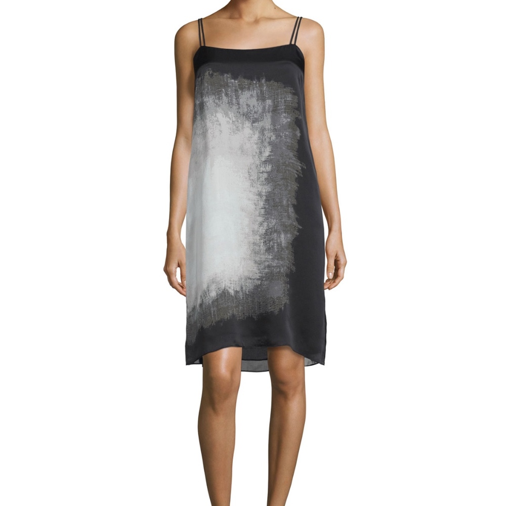 Halston Heritage Printed Silk Georgette Dress 12 - Picture 2 of 6